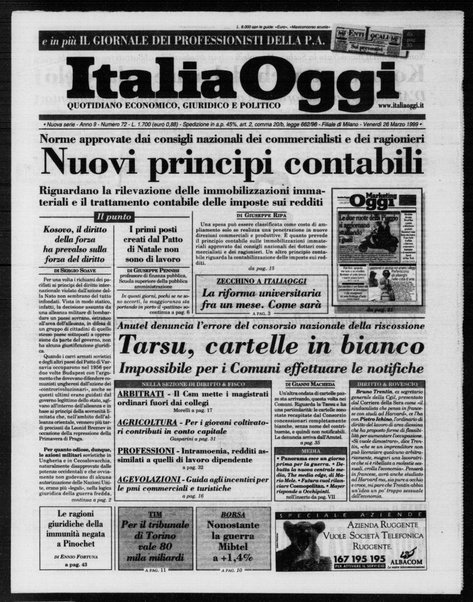 Italia oggi : quotidiano di economia finanza e politica